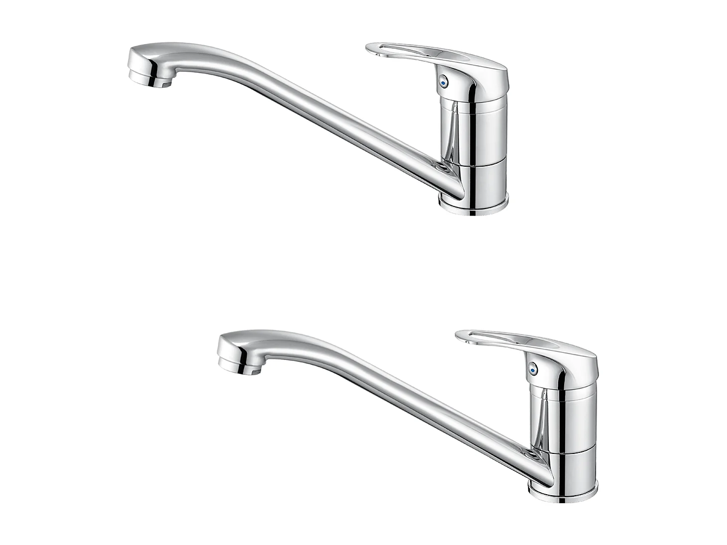 2pcs Mitigeur d'Evier, Robinet Cuisine Orientable à 360°,Les Conduites d'eau Chaude/Froide et Les Accessoires Sont Complets,en Laiton,Chromé