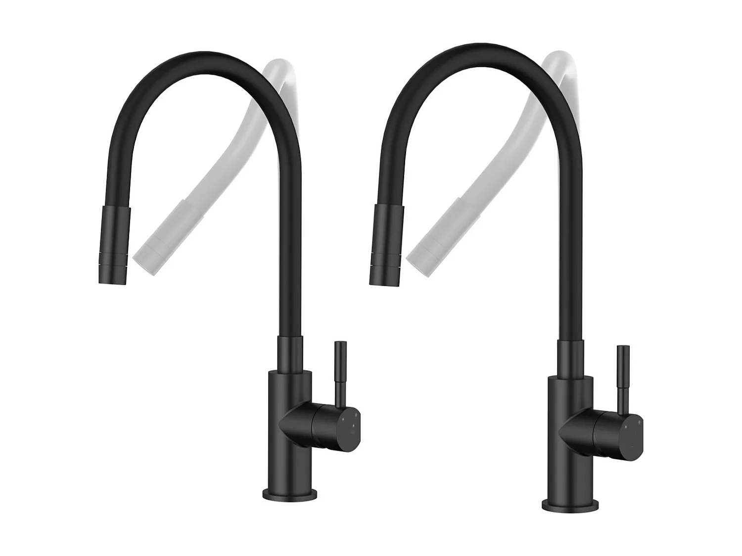 2PCS flexibele keukenkraan kraan met 2 soorten sprays, opvouwbare keukenmengkraan, flexibele spoelbakmengkraan met warm en koud water (zwart)