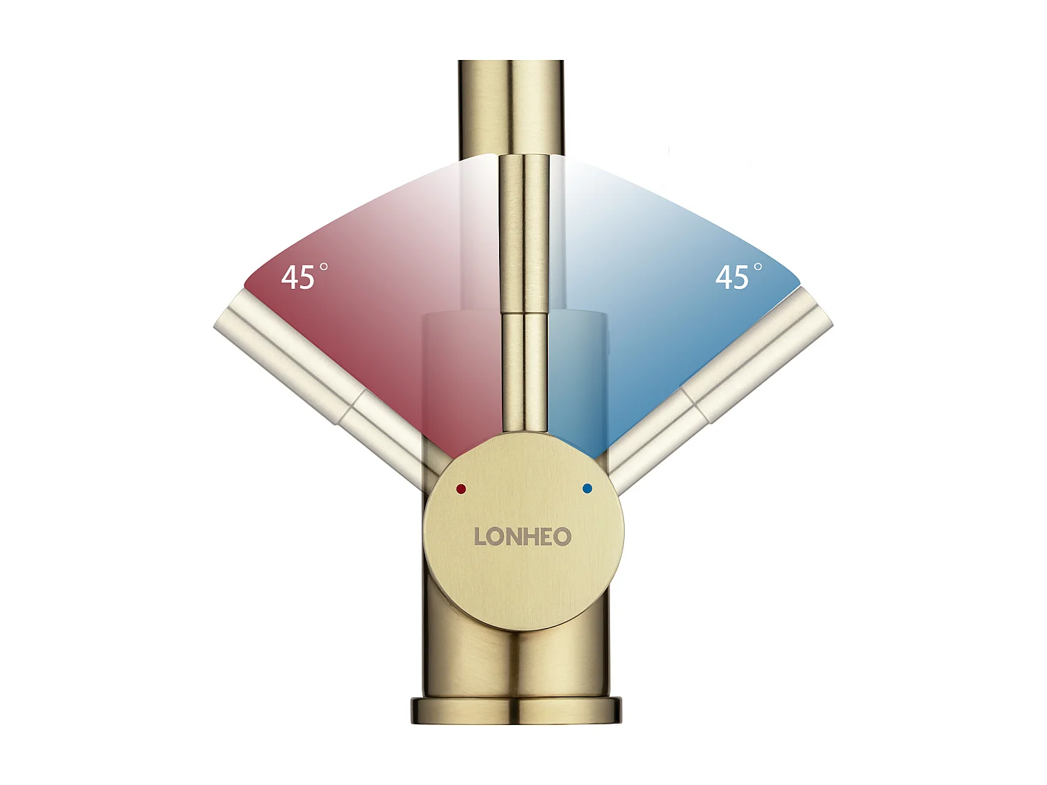 LonheoMax Mitigeur Cuisine,Robinet Evier Flexible Rotatif 360°, Mitigeur Cuisine Inoxydable avec Aérateur Démontable,Doré Brossé,EU Modèle,EU Modèle