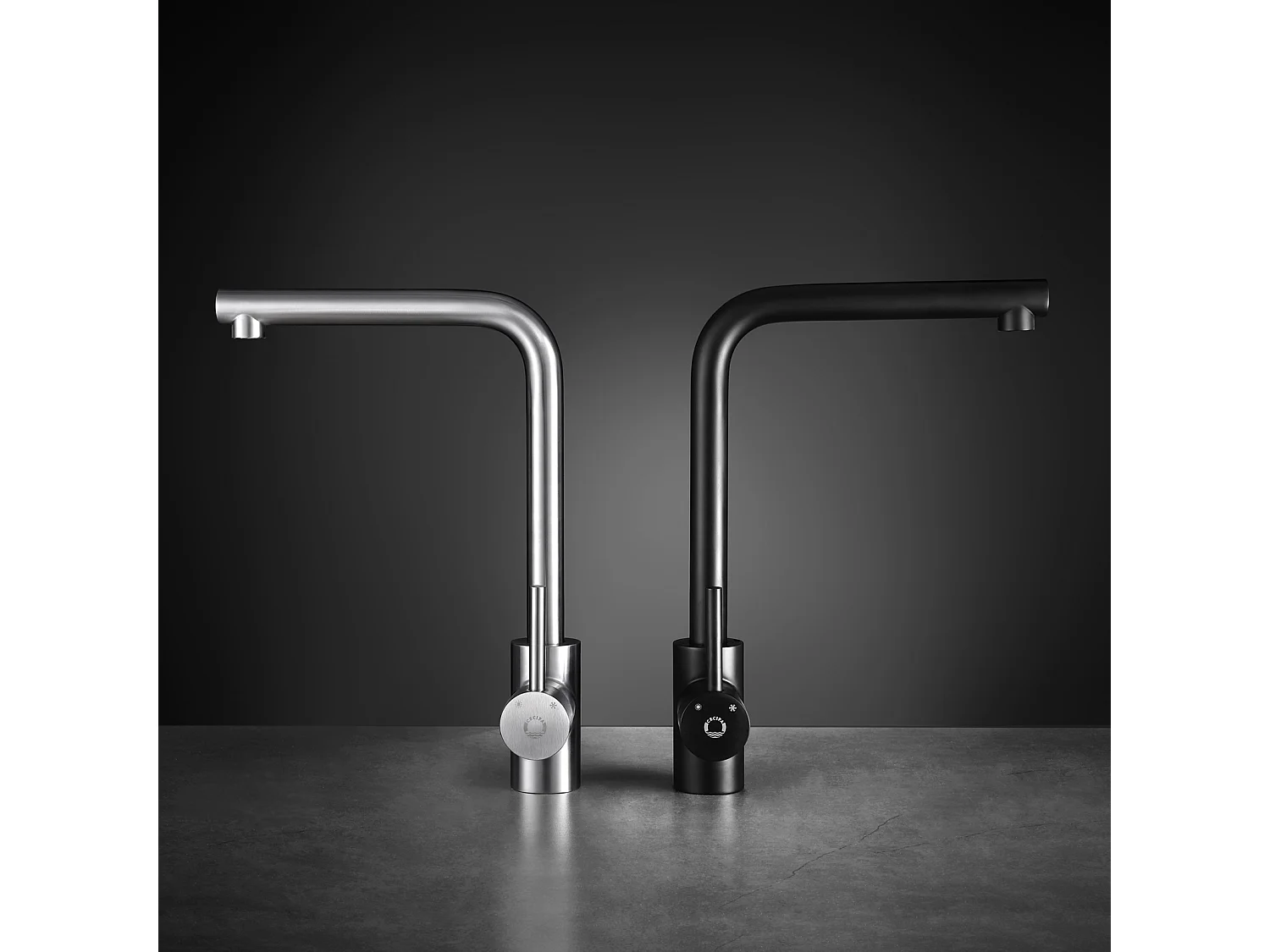 Cecipa max 2PCS Robinet de Cuisine Pivotant à 360° Mitigeur Evier avec Mousseur Démontable Robinet évier Eau Froide et Chaude Brossé,EU Modèle