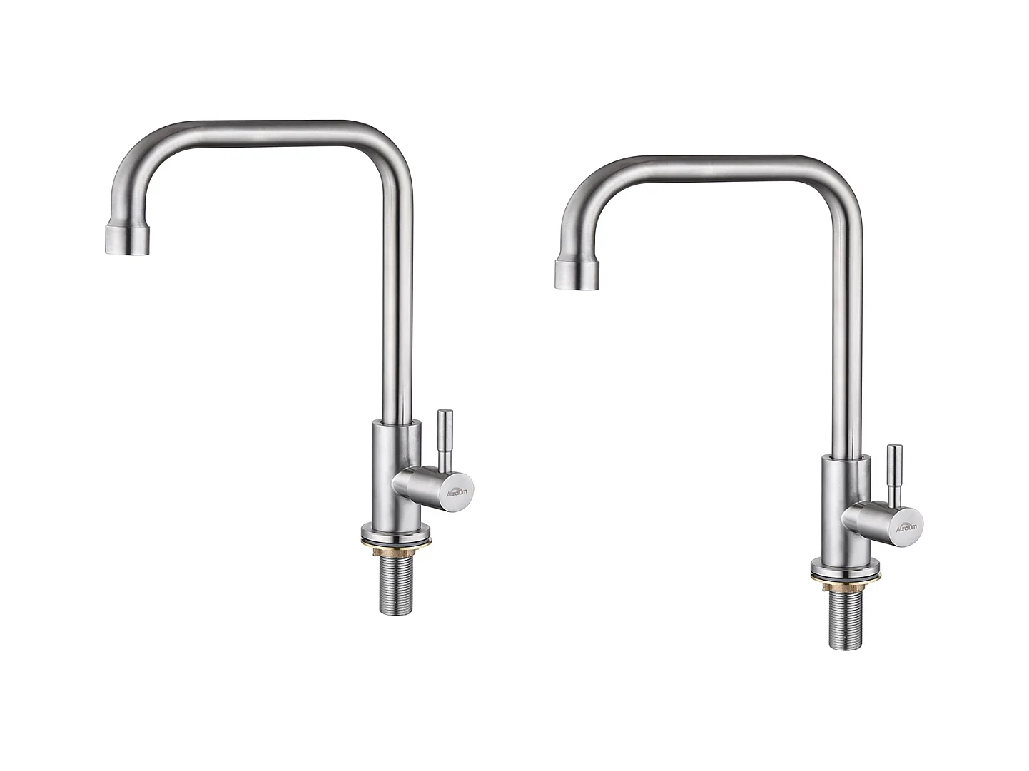 2pcs Auralum max Robinet Cuisine à Eau Froide,Pivotant à 360°, Robinet d'Évier d'eau froide à Levier Unique, Acier Inoxydable- Brossé