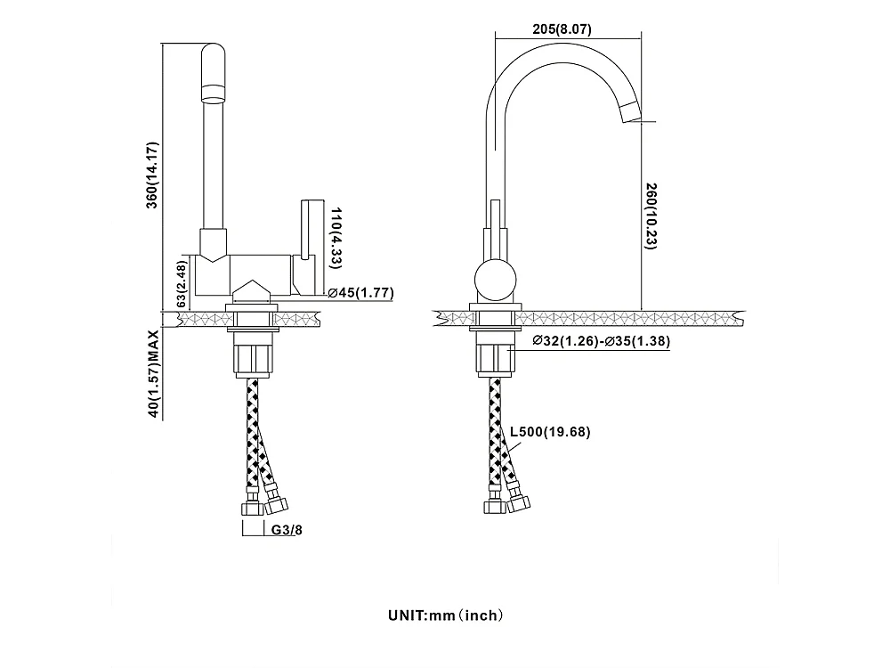 Opklapbare keukenkraan 360° draaibare wastafelmengkraan RVS kraan met demonteerbare spoelbak, voor gootsteen tegen raam, zwart