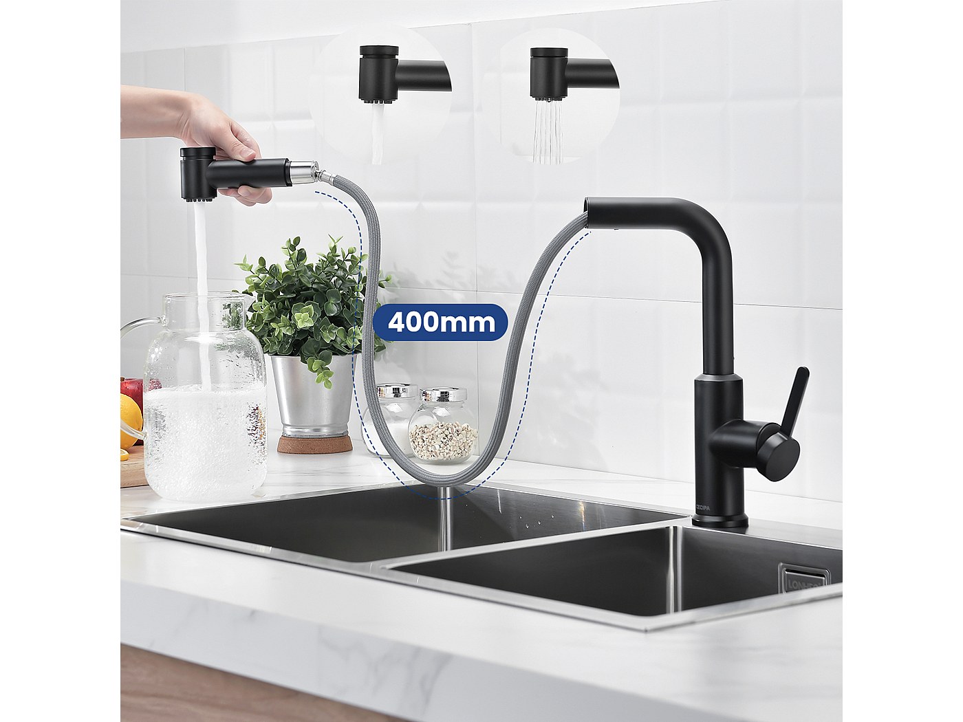 YooGyy Robinet D'évier De Cuisine à Montage Mural Commercial