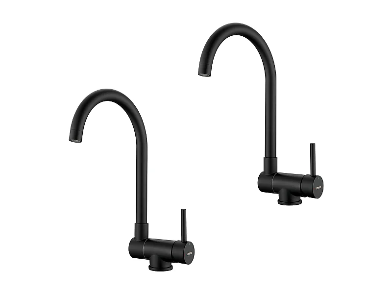 2pcs Mezclador Cocina Plegable Negro Giratorio360°,Grifo de Cocina con Mango Plegable Contra Ventana,Grifo Mezclador Fregadero Inoxidable,Modelo UE