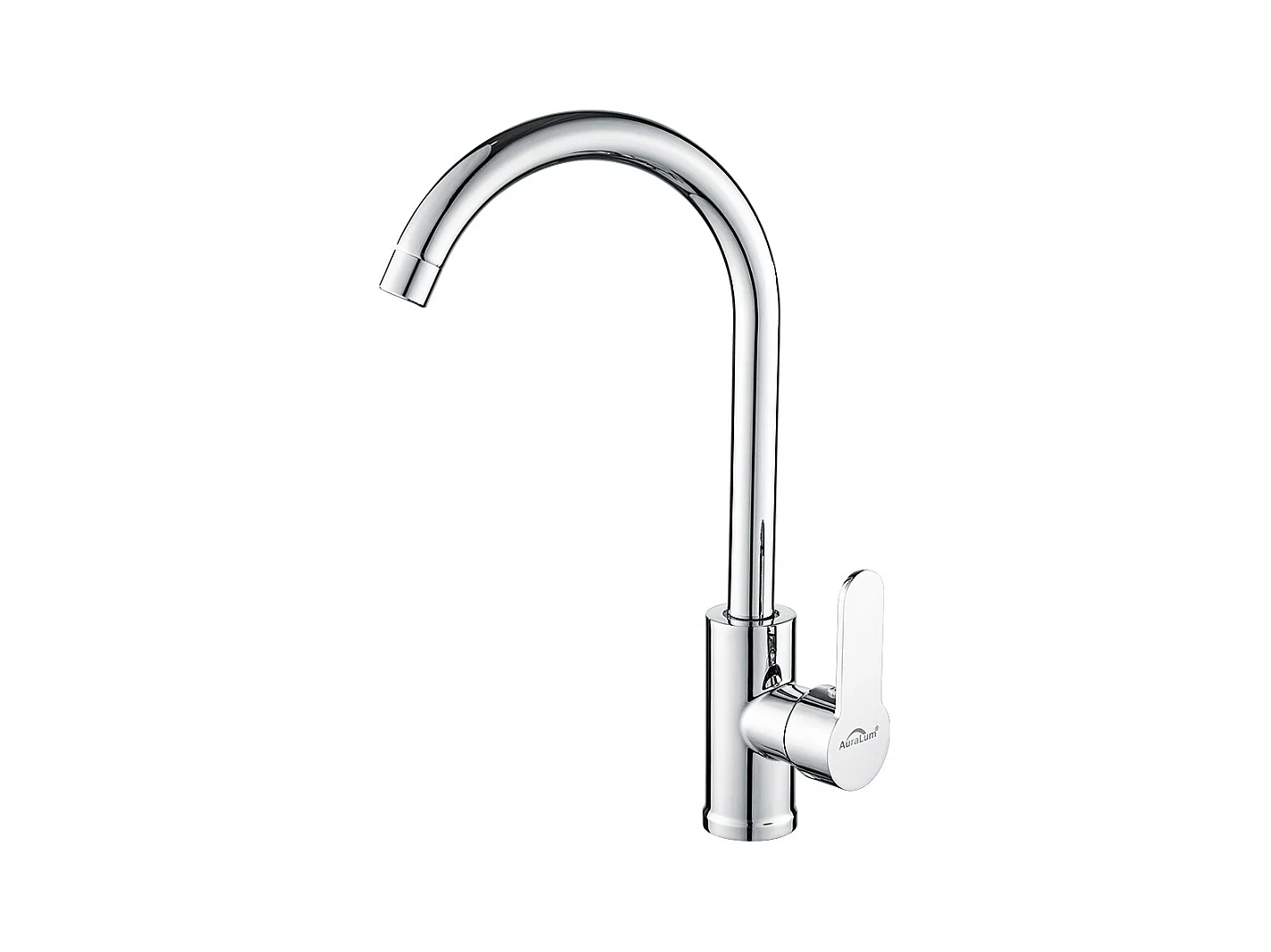 Robinet de Cuisine Rotatif Bec Forme de U Robinet Mitigeur Inox Robinetterie Évier Chrome