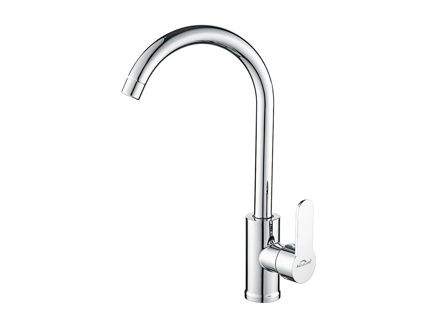 Robinet de Cuisine Rotatif Bec Forme de U Robinet Mitigeur Inox Robinetterie Évier Chrome