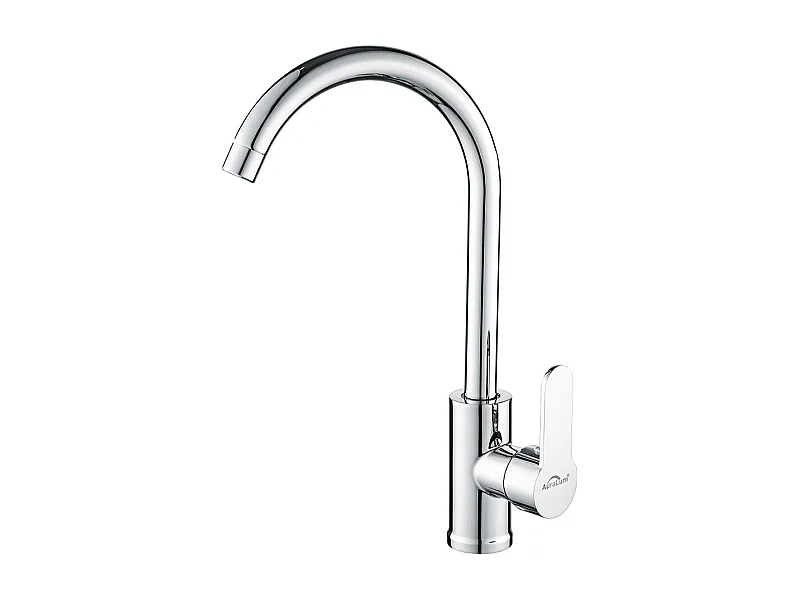 Robinet de Cuisine Rotatif Bec Forme de U Robinet Mitigeur Inox Robinetterie Évier Chrome