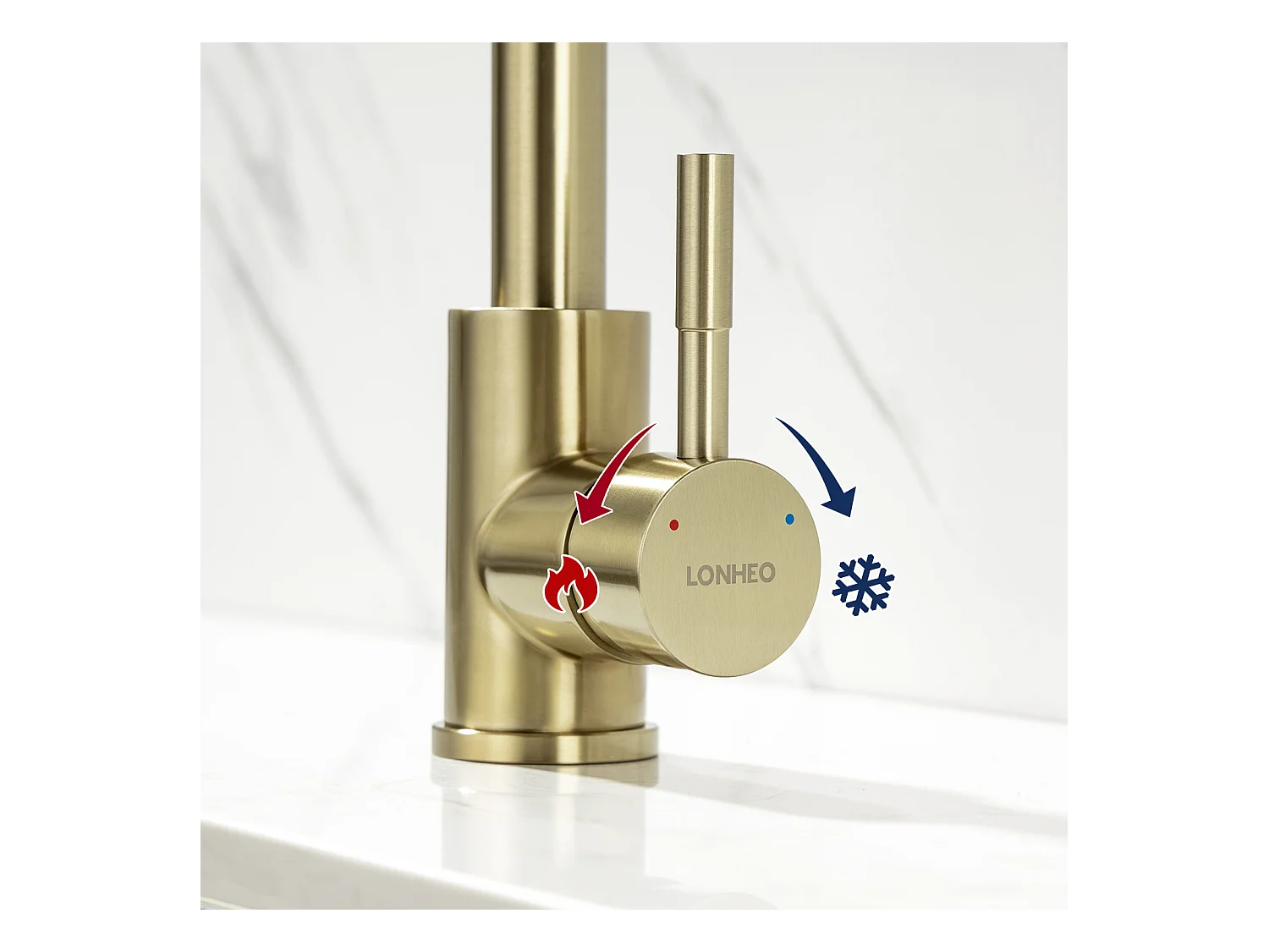 Keukenmengkraan, 360° Draaibare Flexibele Wastafelkraan, Keukenmengkraan RVS met Afneembare Beluchter, 7-Vorm,Goud