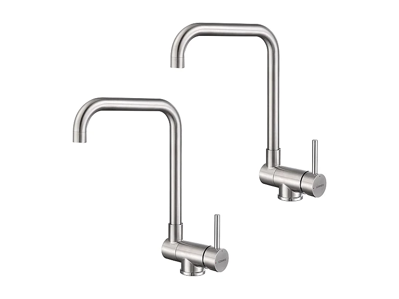 Mezclador cocina plegable,grifo de cocina plegable bajo ventana, grifo de cocina con HauT Boco Giratorio 360°y Aireador Desmontable,Cepillado