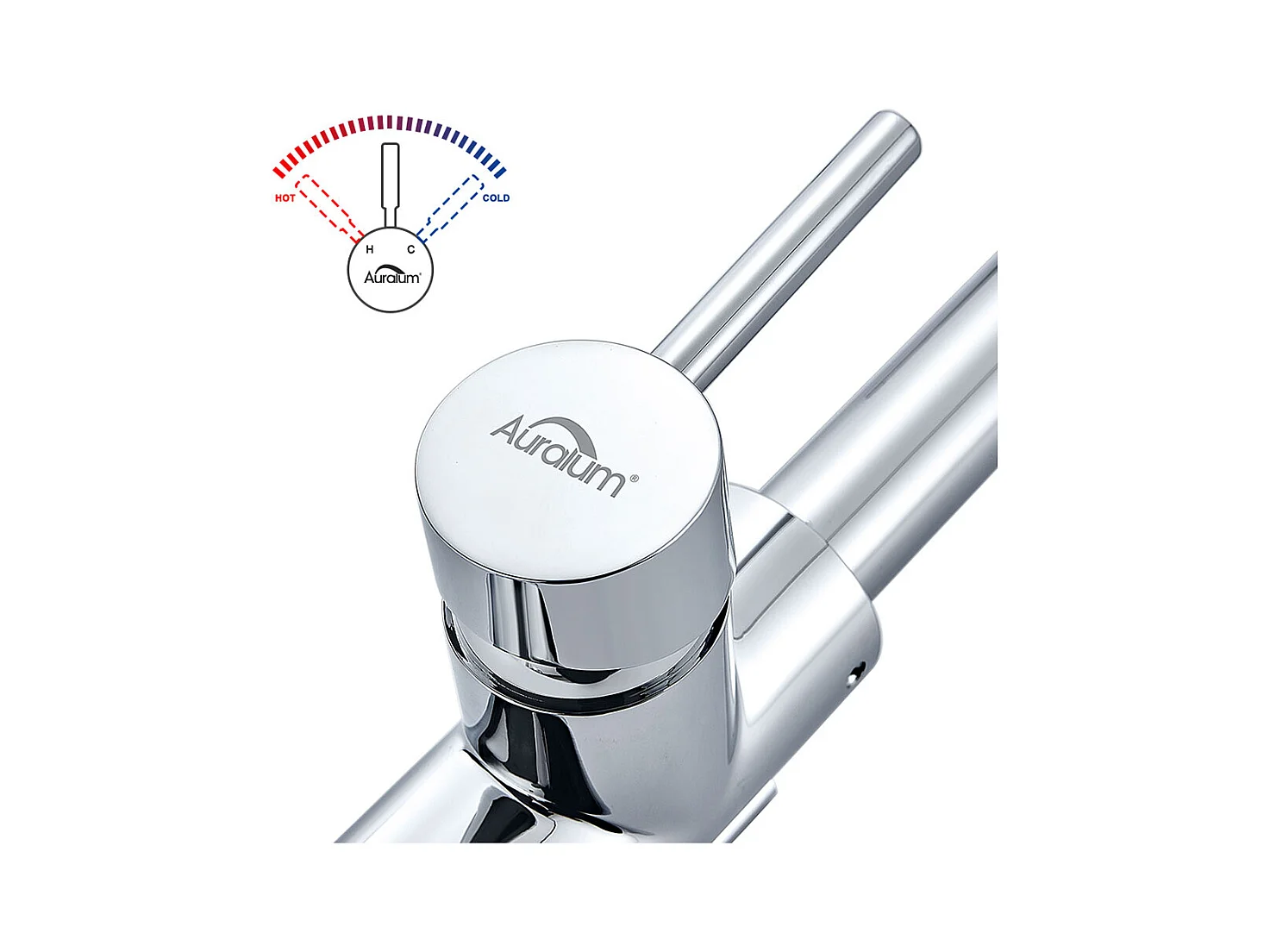 Auralum max 3-weg keukenmengkraan, 360° draaibare keukenkraan, drinkwater keukenkraan, met gefilterde wateruitlaat, roestvrij staal