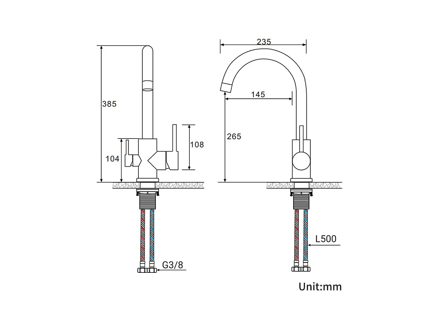 Auralum max 3-weg keukenmengkraan, 360° draaibare keukenkraan, drinkwater keukenkraan, met gefilterde wateruitlaat, roestvrij staal
