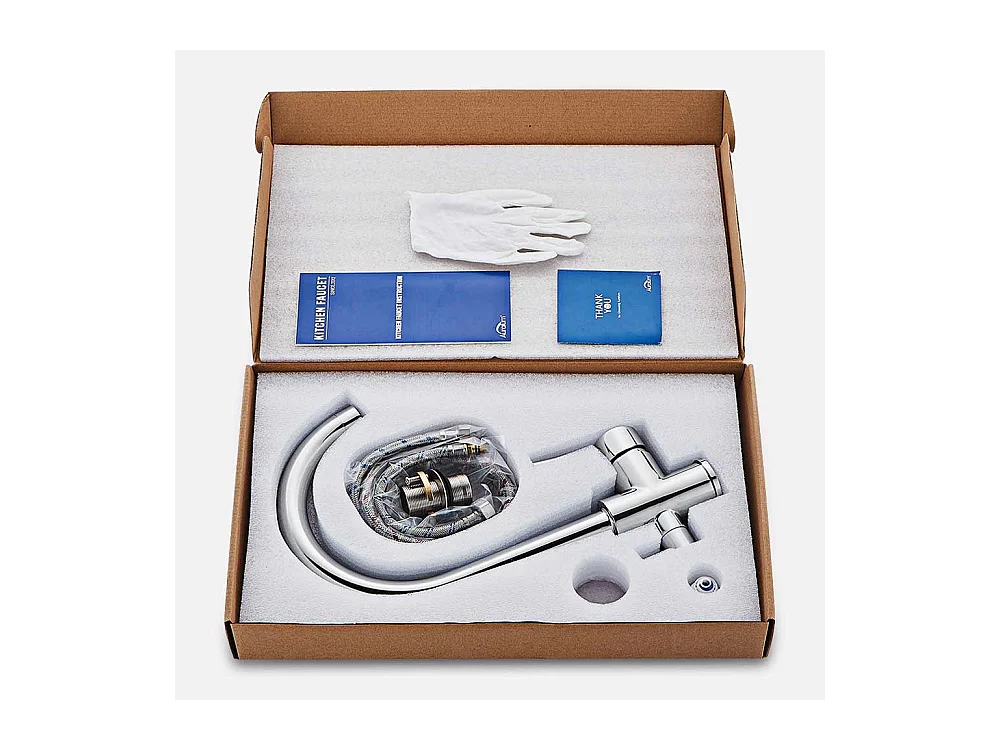 Auralum max 3-weg keukenmengkraan, 360° draaibare keukenkraan, drinkwater keukenkraan, met gefilterde wateruitlaat, roestvrij staal