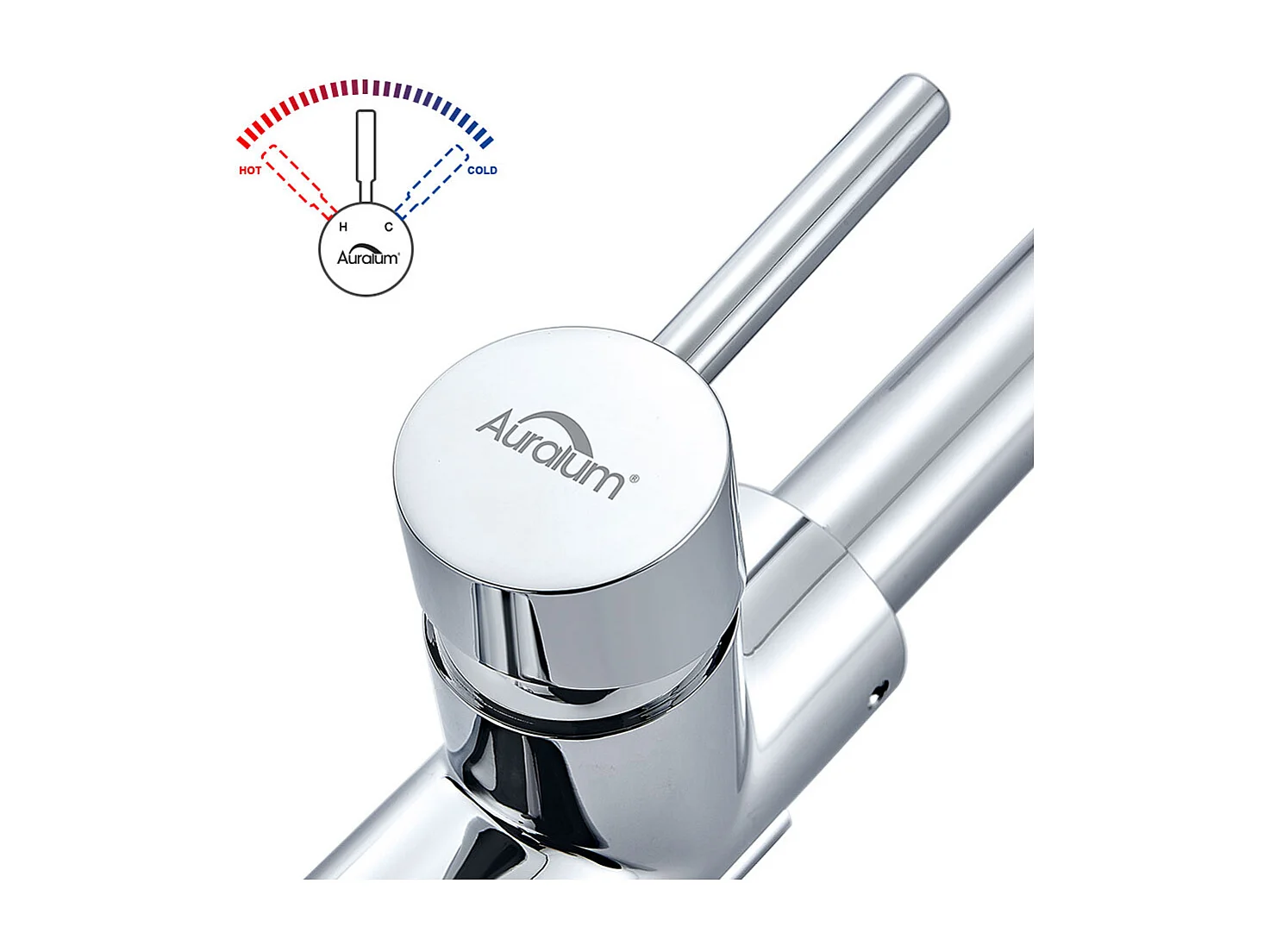 Auralum max Mitigeur de Cuisine 3 Voies,Robinet Cuisine Pivotant à 360°,Robinetterie Cuisine Eau Potable,avec Sortie Eau Filtrée,Acier Inoxydable