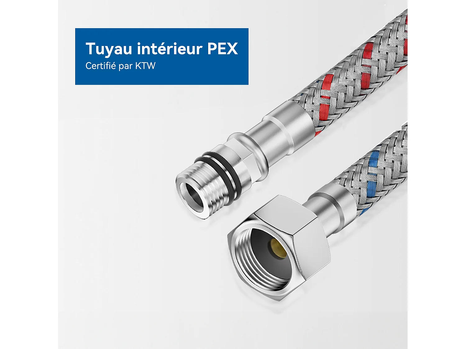 2PCS AURALUM MAX Mitigeur Cuisine,Robinet d'Évier Inox avec Douchette Extractible,2 Modes Jets Eau Froide/Chaude Rotatif à 360°,Bec en Forme L,Brossé