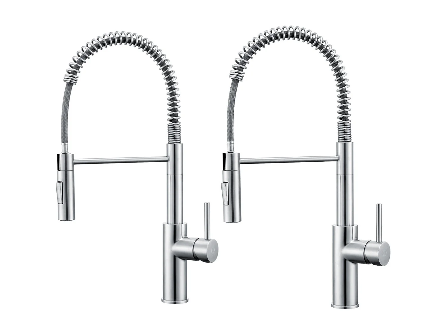 2PCS Mitigeur Cuisine à Ressort avec 2 Modes de Sortie D'eau Mitigeur de Evier avec Douchette Extractible Robinet Cuisine Pivotant à 360° Brossé