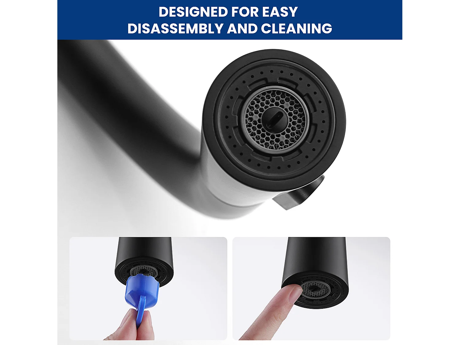 2PCS Cecipa MAX keukenmengkraan met uittrekbare spray - wastafelkraan met 3 waterafvoermodi - roestvrijstalen keukenmengkraan - zwart