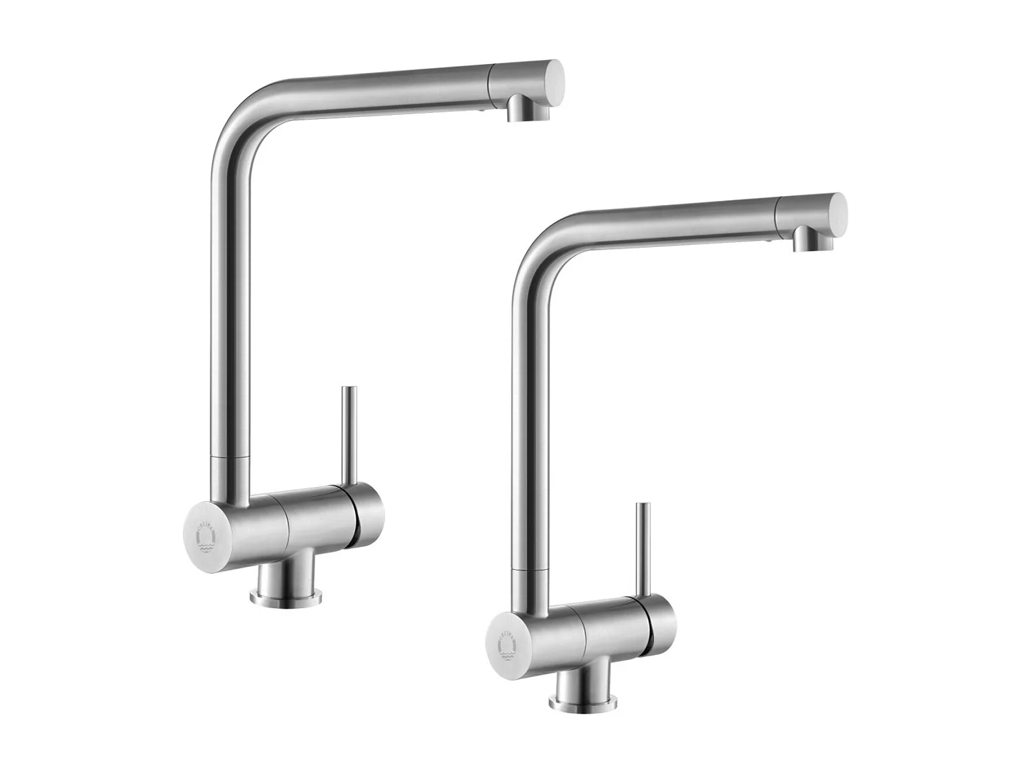 2PCS Mitigeur Evier Repliable en Acier Inoxydable Brossé devant Fenêtre, Robinet Évier Pivotant à 360º Robinet de Cuisine avec barboteur démotable