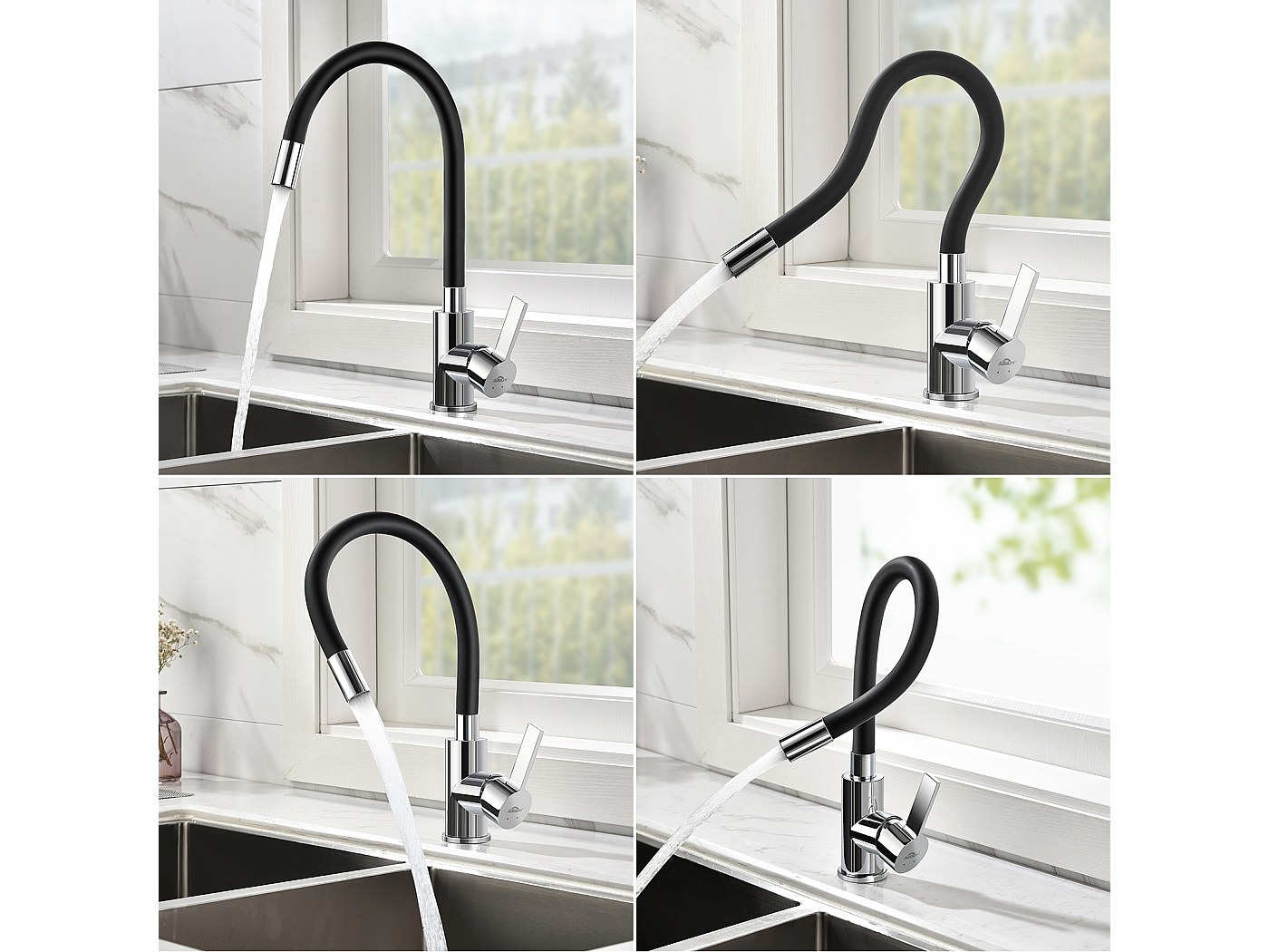 2 In1 Geborstelde Aanrecht 68x45x19CM Met Zeepafdruiprek Mand Verchroomde Keukenkraan 360deg Draaibaar Koud Warm Water