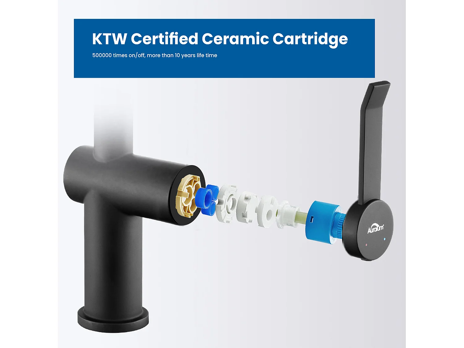 AuraLum Max Keukenkraan,SamenUr Keuken met Uittrekbare Handdouche, Hoge Uitloop, Omkeer 2 Jets (Laminair/Regen), 360° Rotatie, Zwart, EU Model