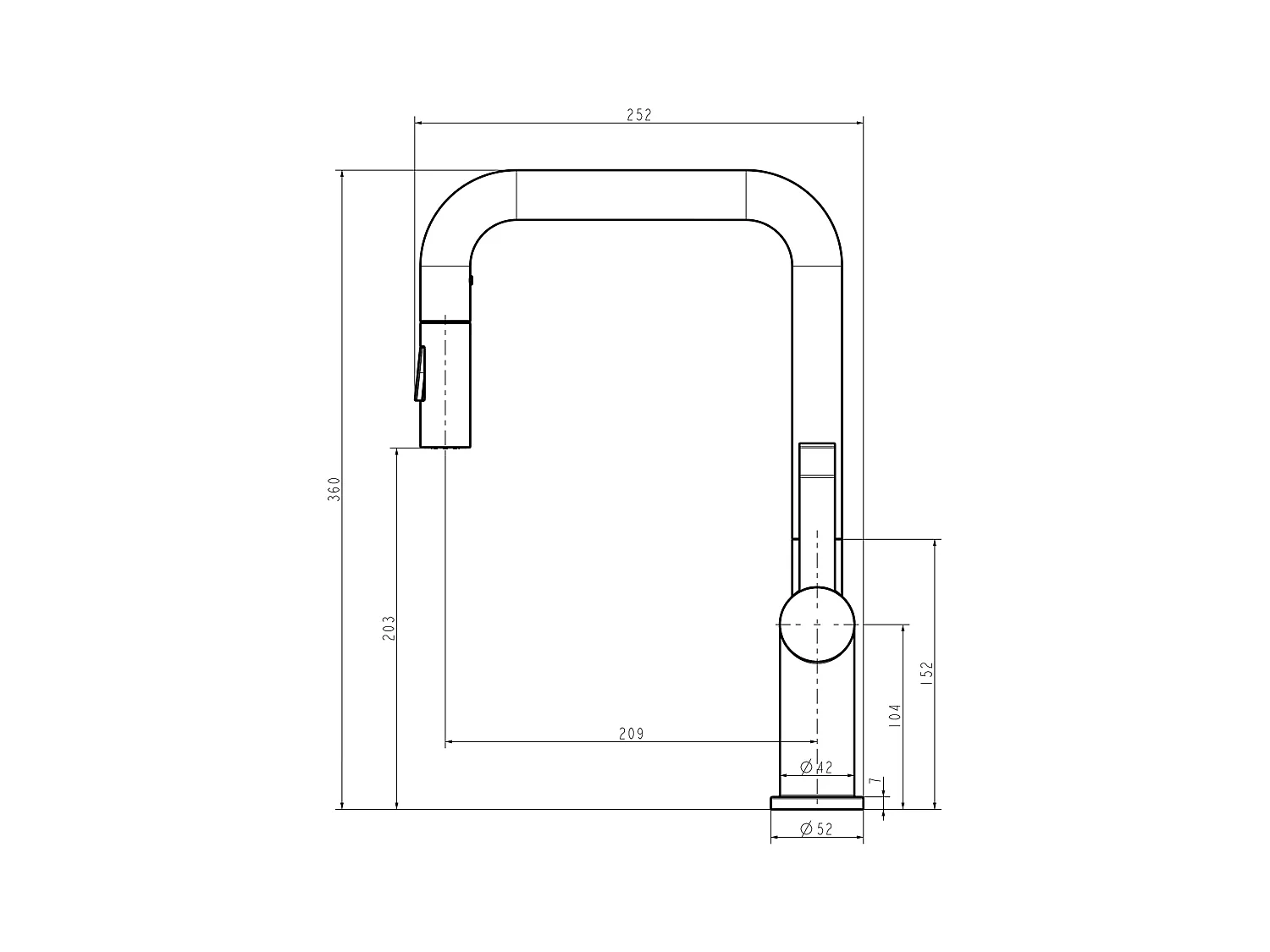AuraLum Max Robinet de Cuisine,Mitigeur Cuisine avec Douchette Extractible,Bec Haut,Inverseur 2 jets (Laminaire/Pluie),Rotation 360°, Noir,EU Modèle