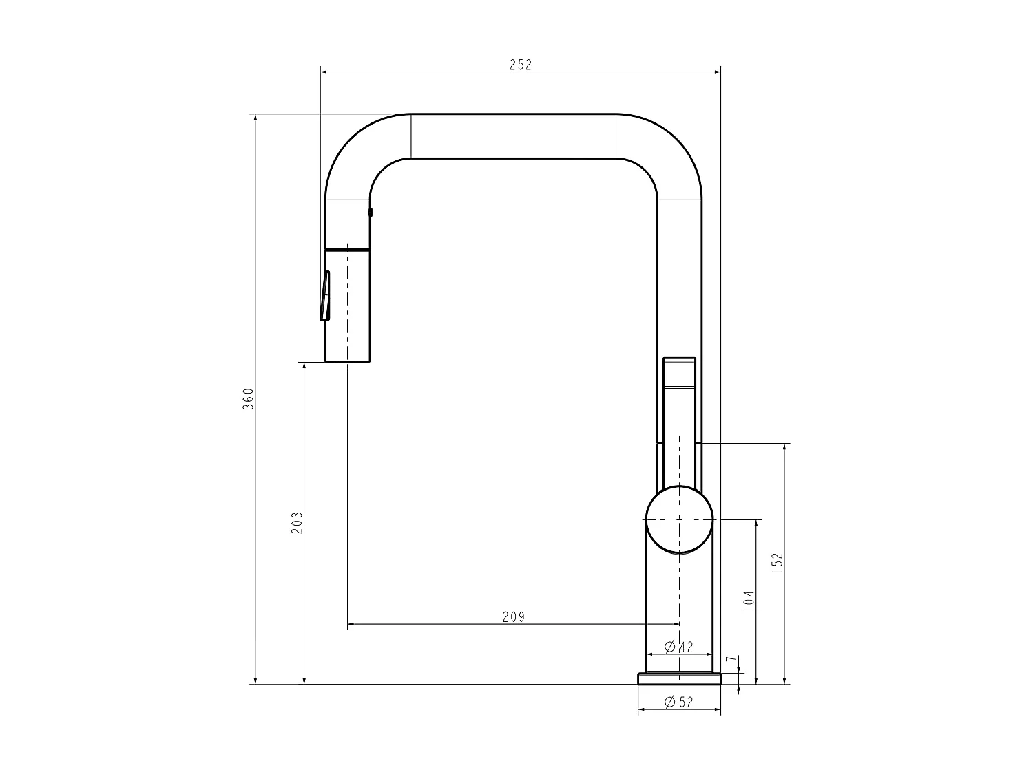 AuraLum Max Robinet de Cuisine,Mitigeur Cuisine avec Douchette Extractible,Bec Haut,Inverseur 2 jets (Laminaire/Pluie),Rotation 360°, Noir,EU Modèle