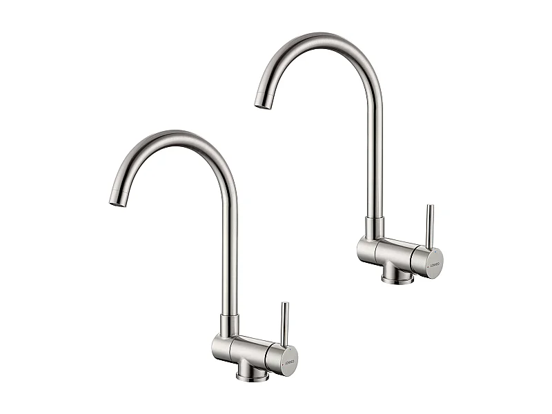 Lonheo Max 2pcs Mezclador Cocina Plegable Girante 360° Grifo Cocina con Mango Plegable Contra Ventana Grifo Fregadero Acero Inoxidable 304,Modelo UE