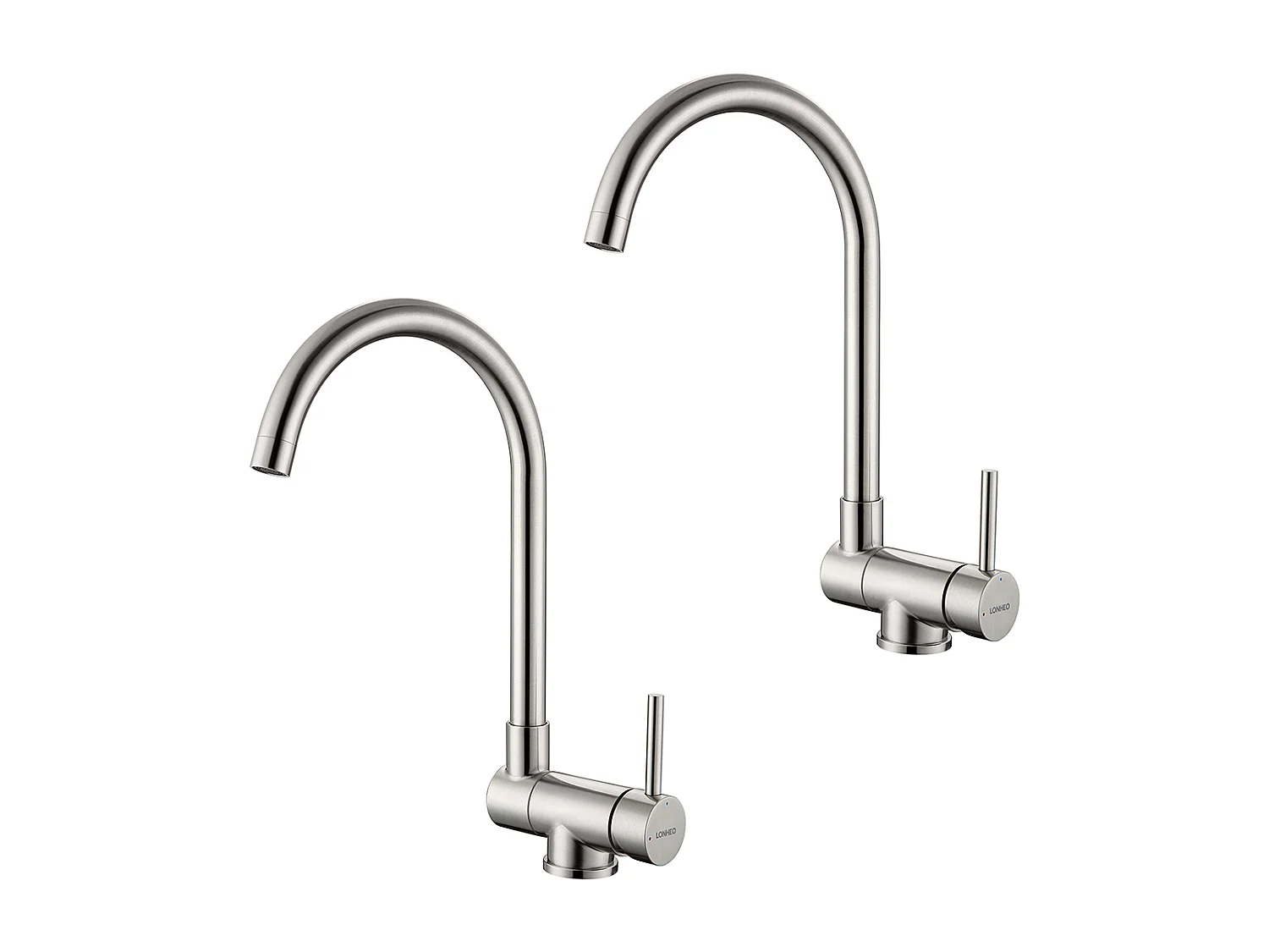 Lonheo Max 2pcs Miscelatore Cucina Pieghevole Girevole 360° ,con Maniglia Pieghevole Contro Finestra Rubinetto Lavello Acciaio Inox,Modello UE