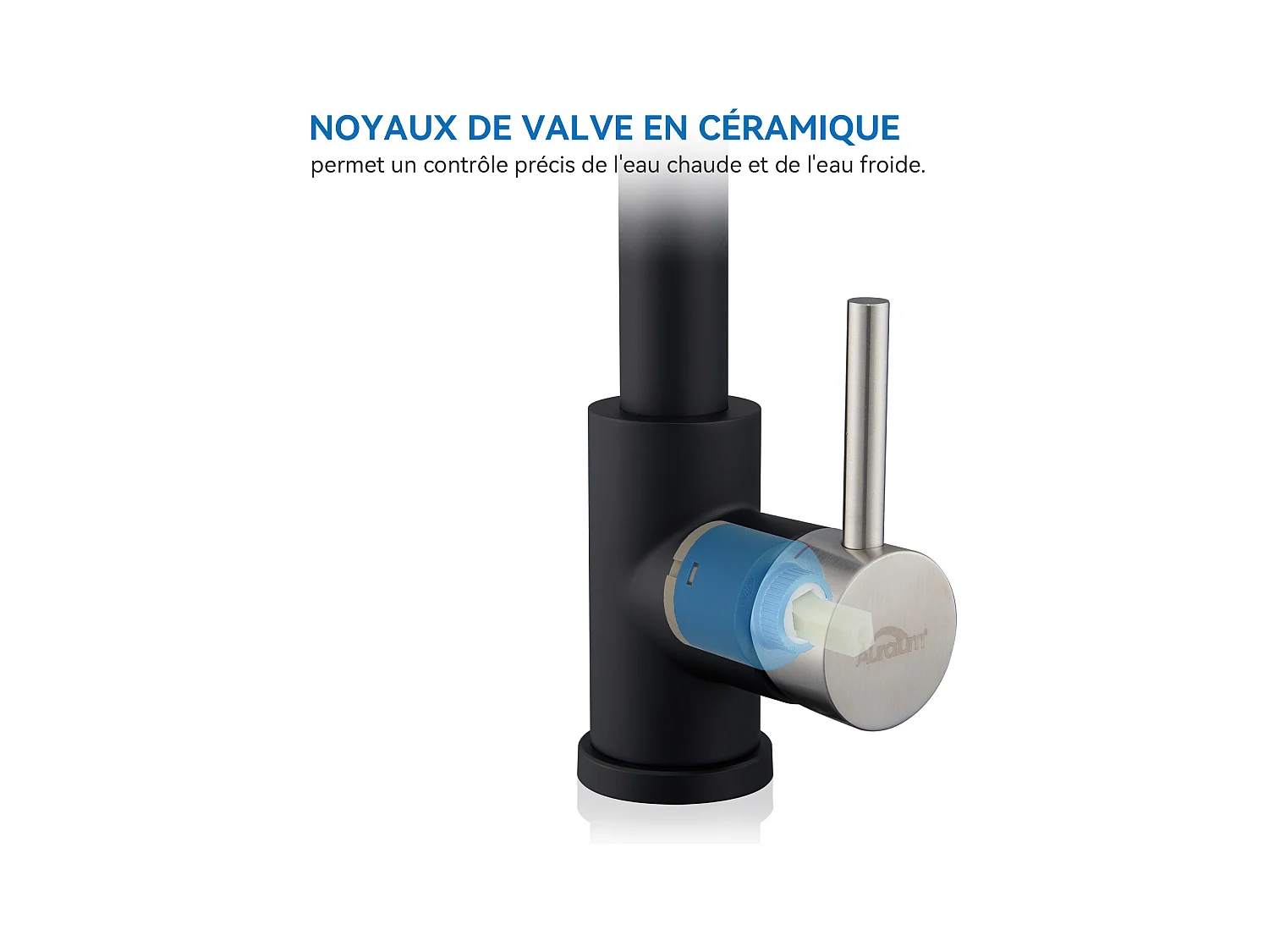 Mitigeur de Cuisine Noir à Ressort avec Douchette Extensible, Robinet Évier Rotatif à 360° avec 2 Modes,Froid & Chaud Disponible