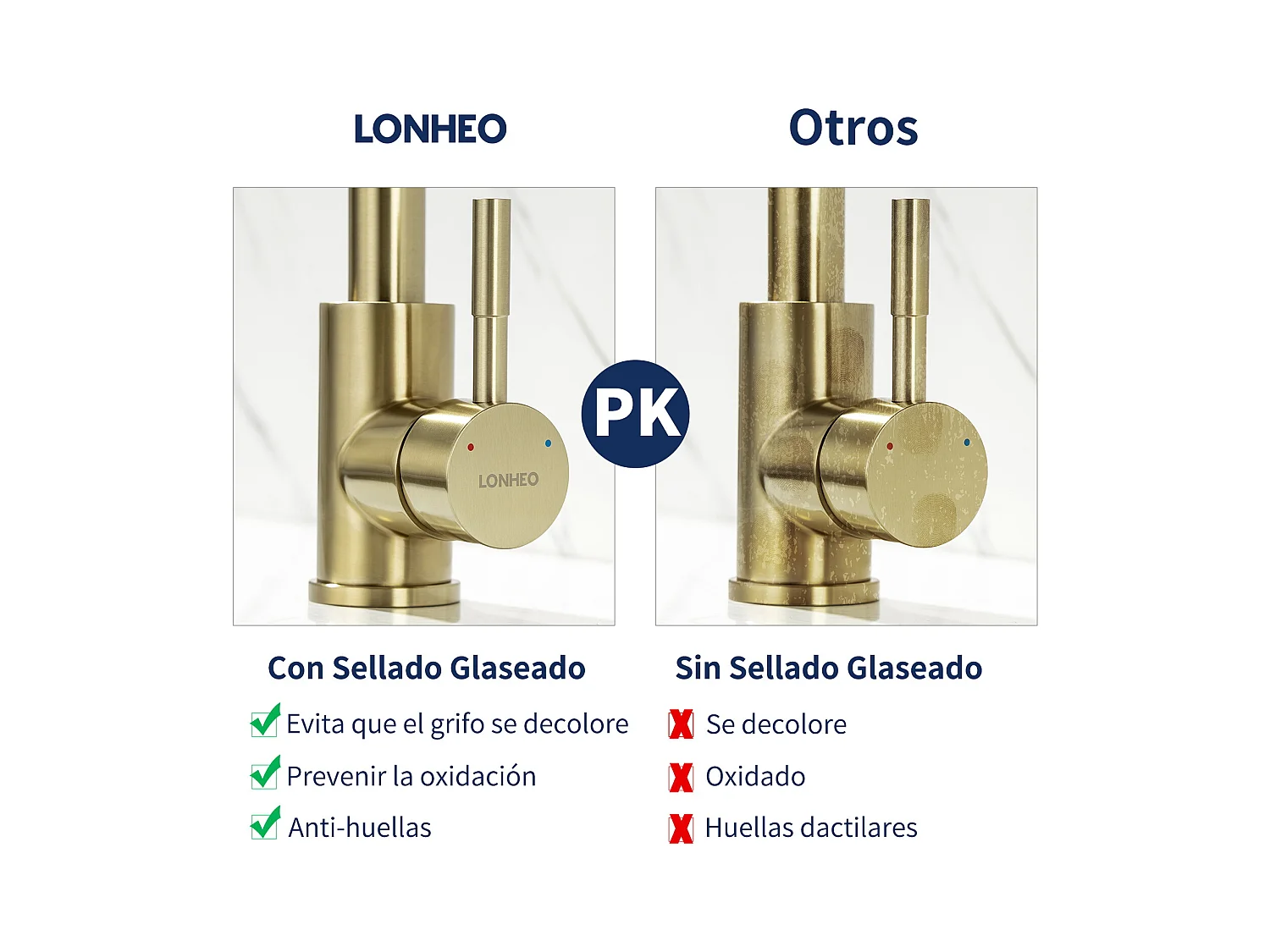 Rubinetto cucina dorato Lonheo Max U-Forma rotante 360° Miscelatore lavello ad acqua fredda/calda inossidabile con sguazzatore smontabile,Modello UE