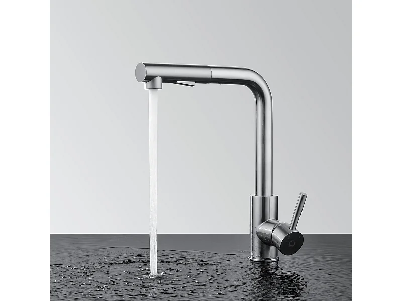 Cecipa max Mitigeur de Cuisine avec Douchette Extractible,  2 Modes de pulvérisat, Robinet Evier 360 Rotatif en Acier inoxydable Brossé,EU Modèle