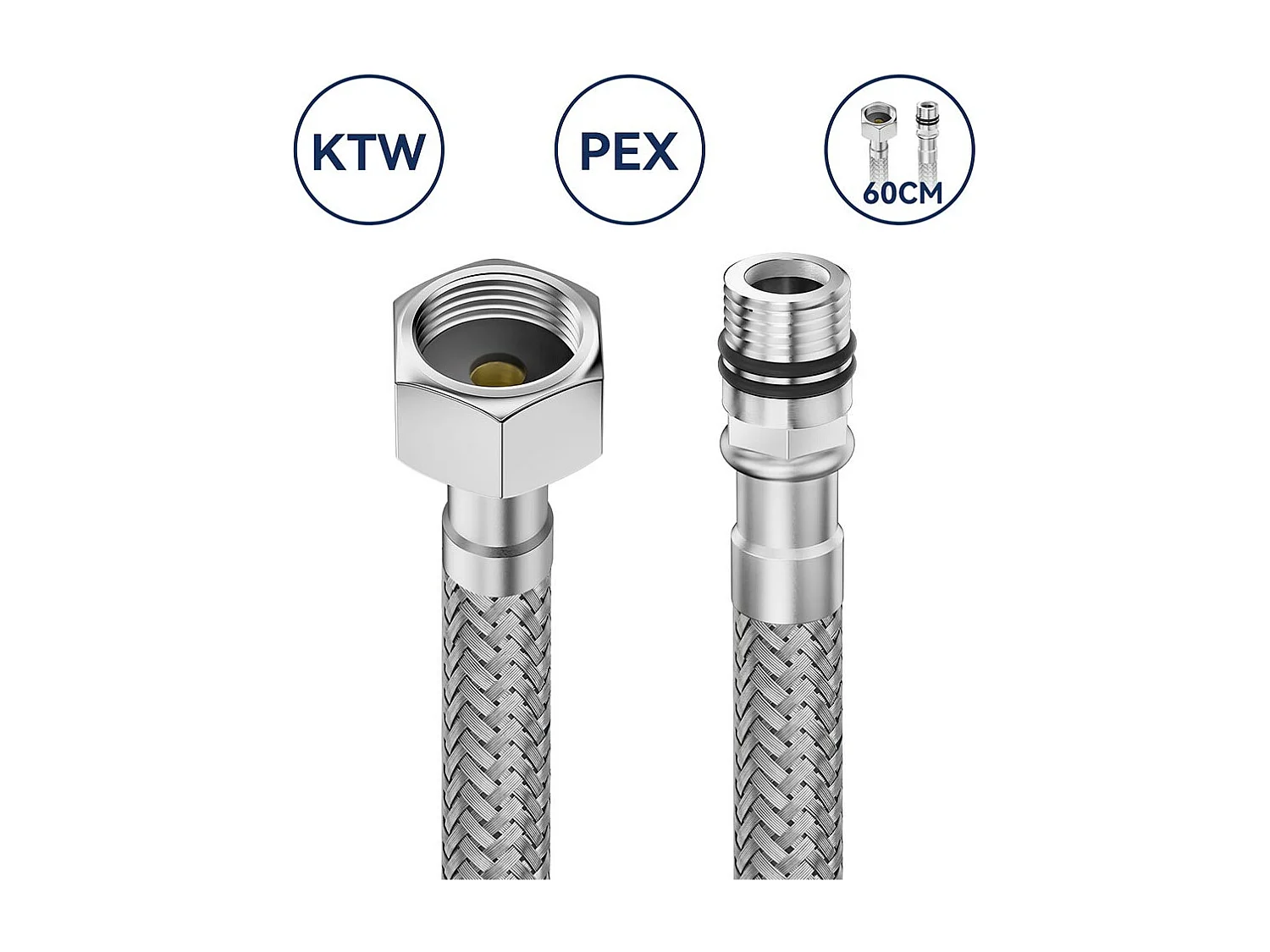 AuraLum Max Robinet Cuisine avec Douchette Extractible 2 Jets Mitigeur Evier en Inox Chromé Pivotant 360° Robinetterie Eau Froide/Chaude,EU Modèle