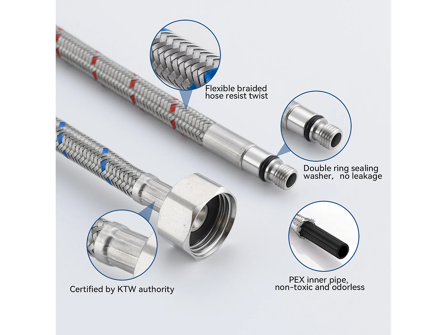 Küchenmischbatterie-Sprüher, gebürstet, 360 ° drehbarer Küchenhahn mit 2 Sprühern, ausziehbarer Sprüher, Küchenarmatur aus Edelstahl