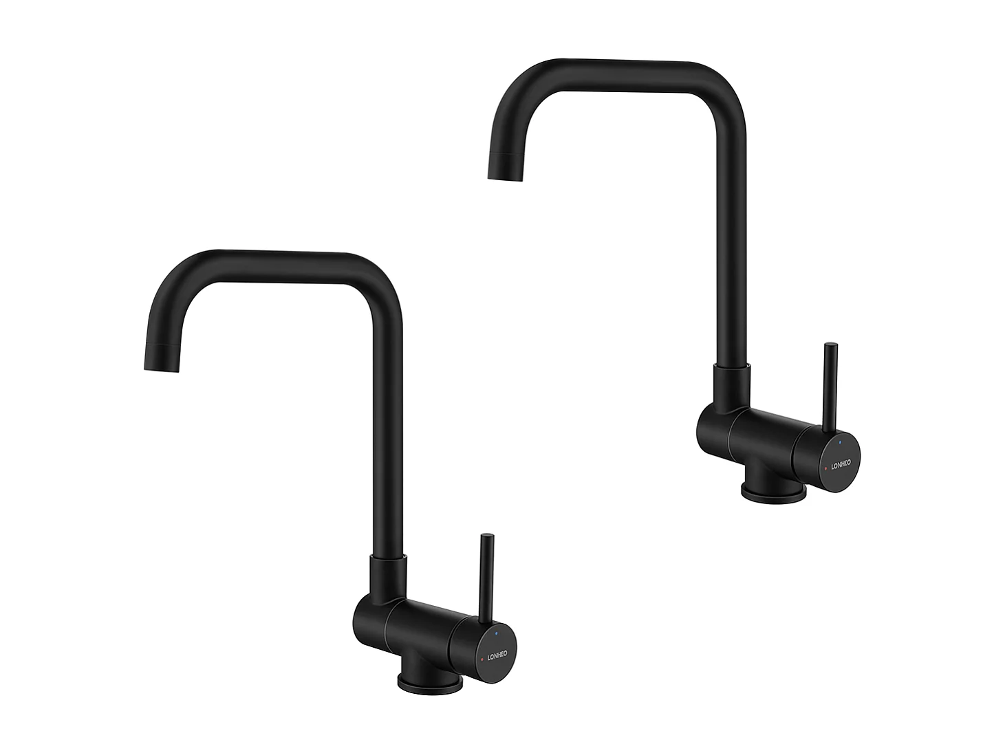 LOnheo Max 2st 360° Draaibare Opklapbare Keukenmengkraan, met Opvouwbaar Handvat Tegen Raam,Warm Koud Water Gootsteenmengkraan,Zwart,EU Model