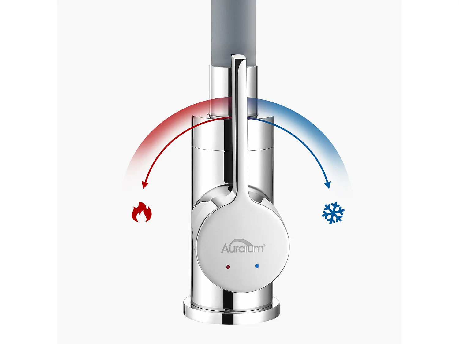 2pcs Auralum maxMitigeur de Cuisine Flexible,Robinet Cuisine Pivotant 360°,avec Tuyau en Silicone Flexible, Robinet Evier Eau à Chaude/Froide (Gris)