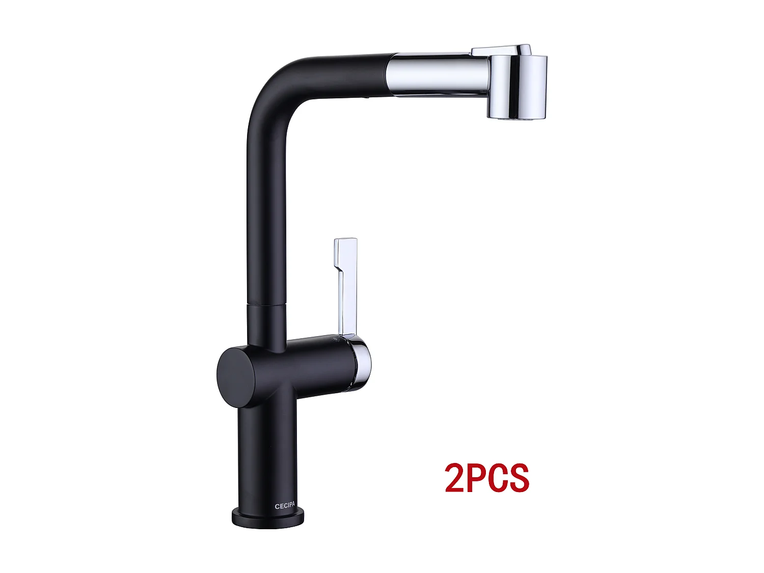 Cecipa max 2PCS Robinet de Cuisine Extractible avec 2 Modes de Sortie D'eau, Mitigeur de Cuisine 360 Rotatif, Style Moderne,EU Modèle