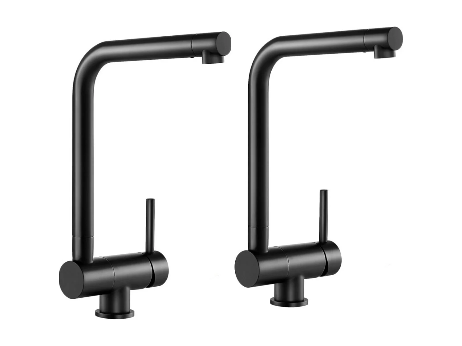 2PCS Mitigeur Cuisine Rabattable en Inox Noir Robinet Cuisine Pliable Eau Chaude Froide Robinetterie contre Fenêtre, avec barboteur démotable