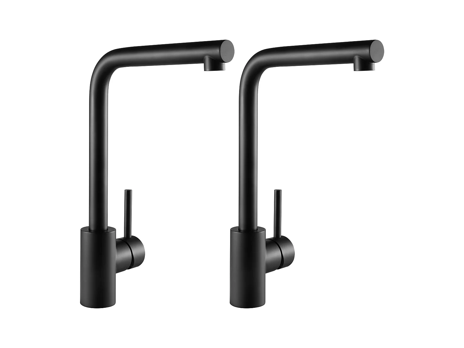 2PCS Cecipa max Mitigeur de cuisine, Robinetterie Noir en Acier Inox, Robinet de cuisine monocommande, rotatif à 360 °,EU Modèle