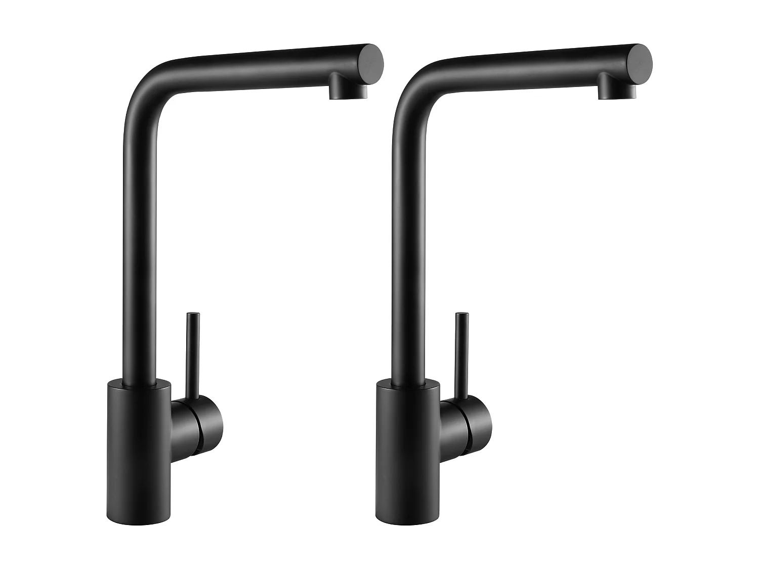 2PCS Cecipa max Mitigeur de cuisine, Robinetterie Noir en Acier Inox, Robinet de cuisine monocommande, rotatif à 360 °,EU Modèle