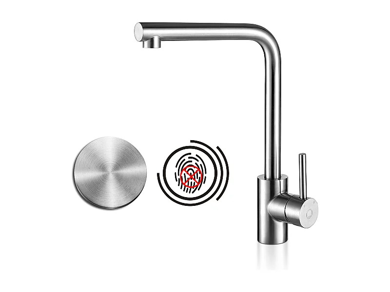 Cecipa Rubinetto Cucina Girevole Max 360° Miscelatore per Lavello con Aeratore Estraibile Rubinetto per Lavabo Acqua Calda e Fredda Spazzolato, Modello UE