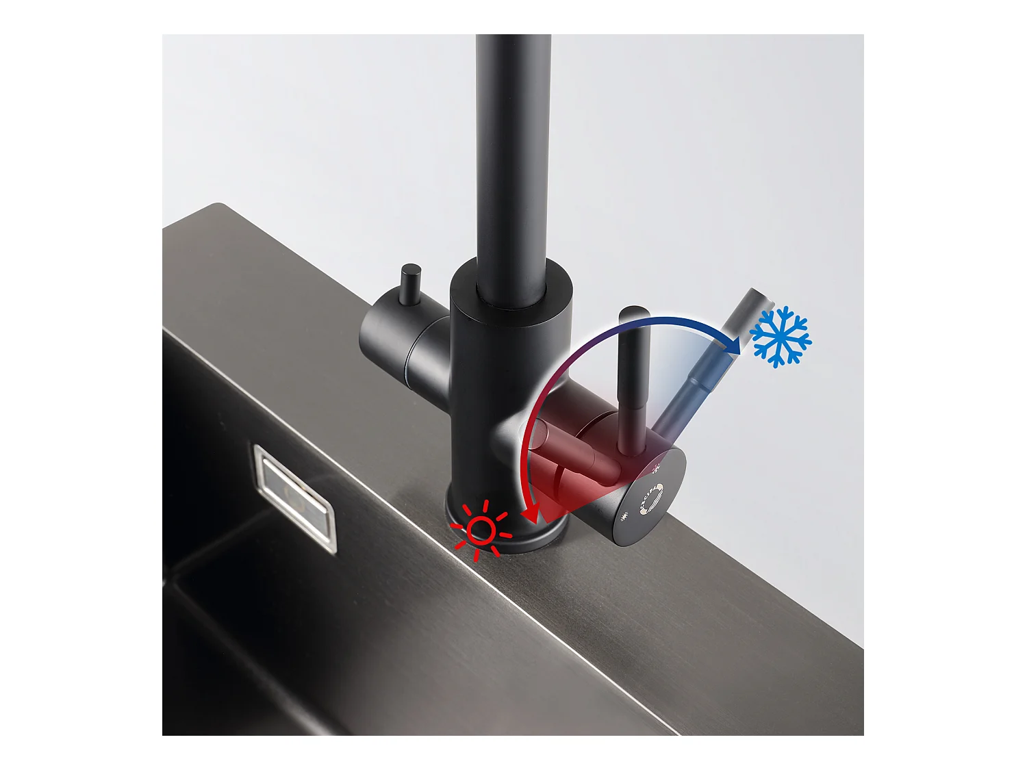 Cecipa max 3 in 1 Küchenarmatur für Osmoseanlage schwarz, 3 Wege Küchenmischbatterie, Reinwasserhahn, EU Modell