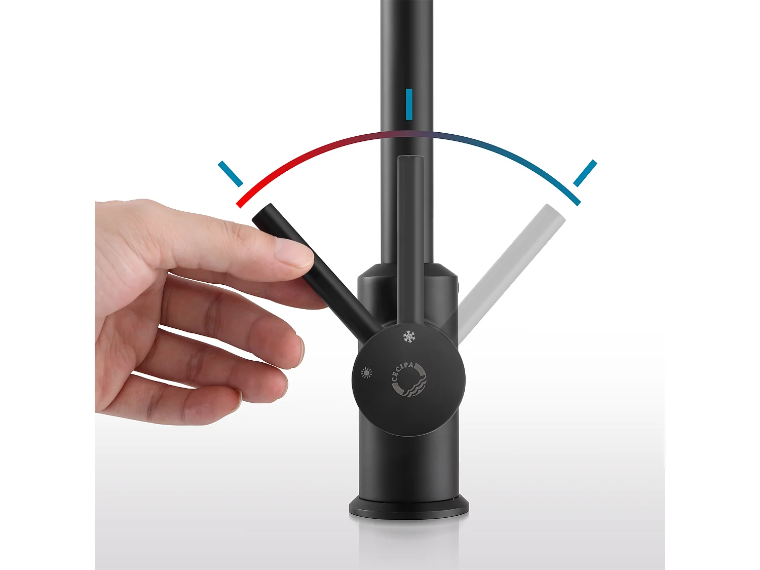 2PCS Cecipa max Mitigeur de Cuisine, Robinetterie Noir en Acier Inox, Robinet de Cuisine Monocommande, Rotatif à 360 °,EU Modèle