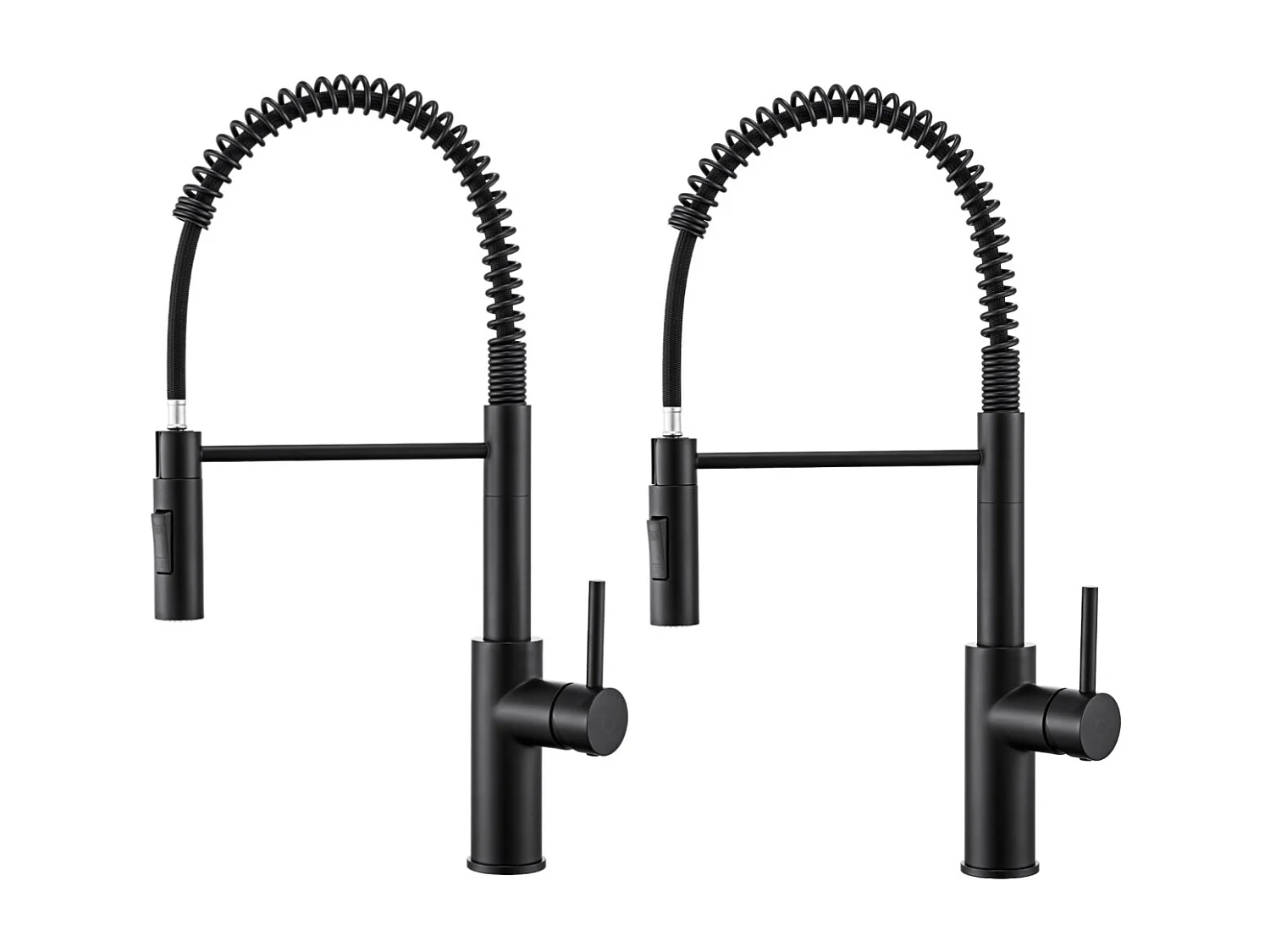 2-teiliges Küchenmischbatterie-Set mit 2 Wasserauslassmodi, Spültisch-Mischbatterie mit ausziehbarer Brause, 360° schwenkbar, Küchenarmatur, Schwarz