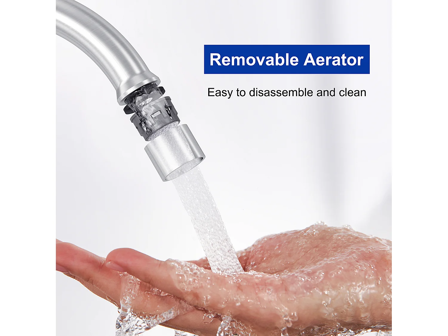 Cecipa max Robinet de Cuisine - Robinet d'évier de cuisine à eau froide - Acier inoxydable brossé,EU Modèle