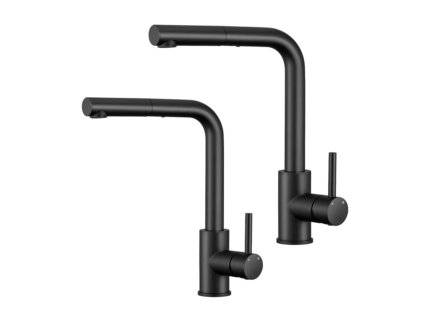 2PCS Mitigeur Cuisine Noir Douchette Robinet Douchette d'évier Extractible Mitigeur Evier Bec Haut Pivotant à 360° Acier Inox Barboteur Démotable