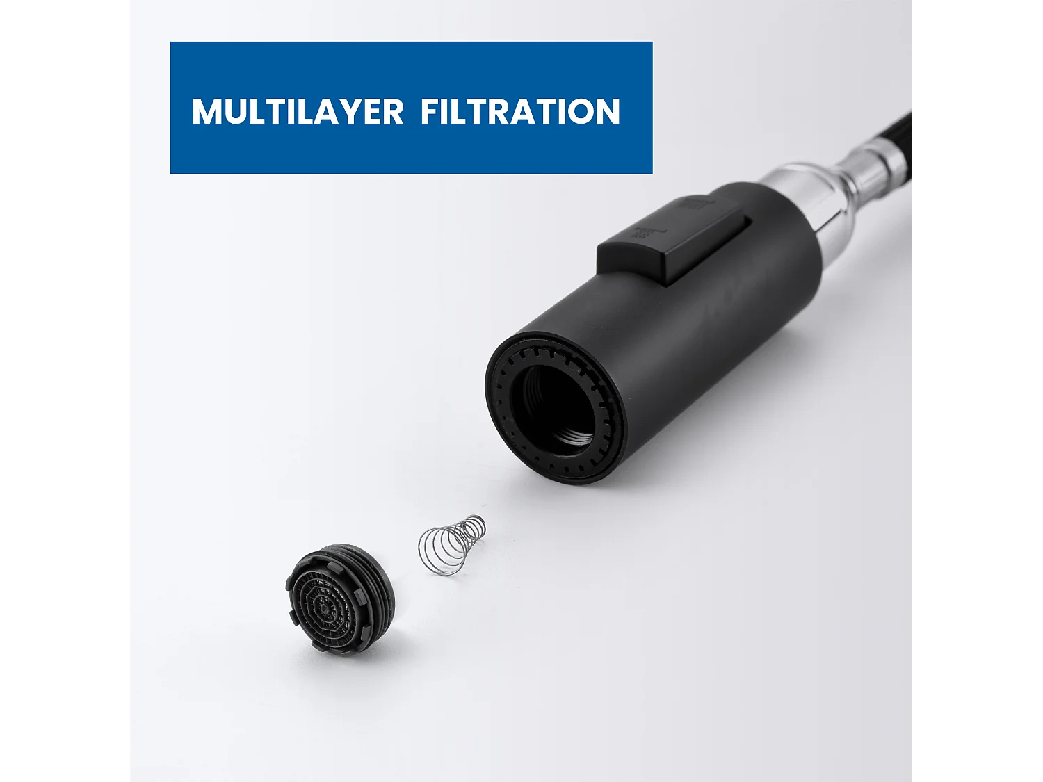 2 STUKS AURALUM MAX Keukenkraan Handdouche, Keukenmengkraan met Uittrekbare Handdouche, Keukenkraan 2 Jets, 360° Draaibaar, 2 Sproeimodi