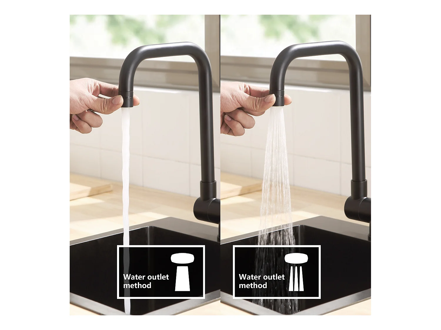Cecipa max Évier 1 Bac 70×44CM Évier à Encastrer Inox Brossé avec Egouttoir et Vasque + Mitigeur Cuisine Rabattable Noir Robinet Pliable Sous Fenêtre