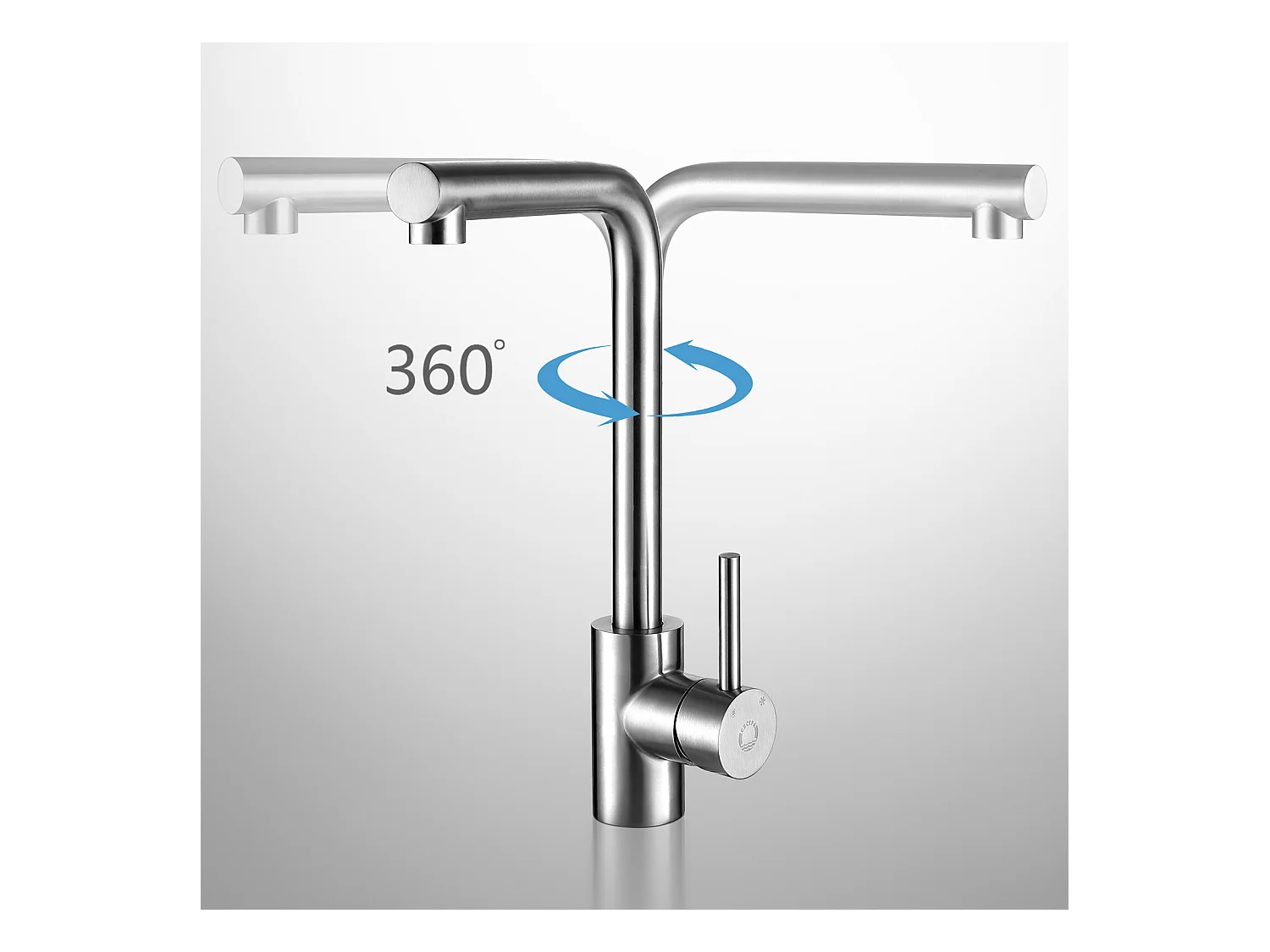 Cecipa max 2 in 1 1 spoelbak Zwart grijs 50*45*18,5cm + 360° draaibare keukenkraan, RVS keukenmengkraan