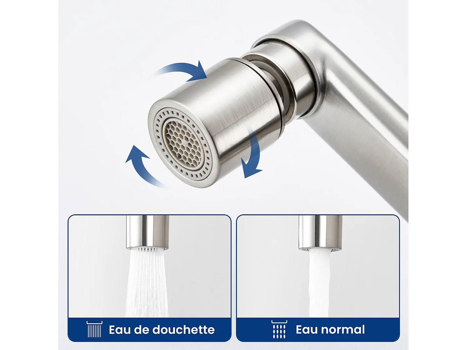 CECIPA MAX Keukenspoelbak 1 Kom 50×45×18,5CM Geborstelde RVS Spoelbak + Wandgemonteerde Keukenmengkraan met 2 Geborstelde Jets