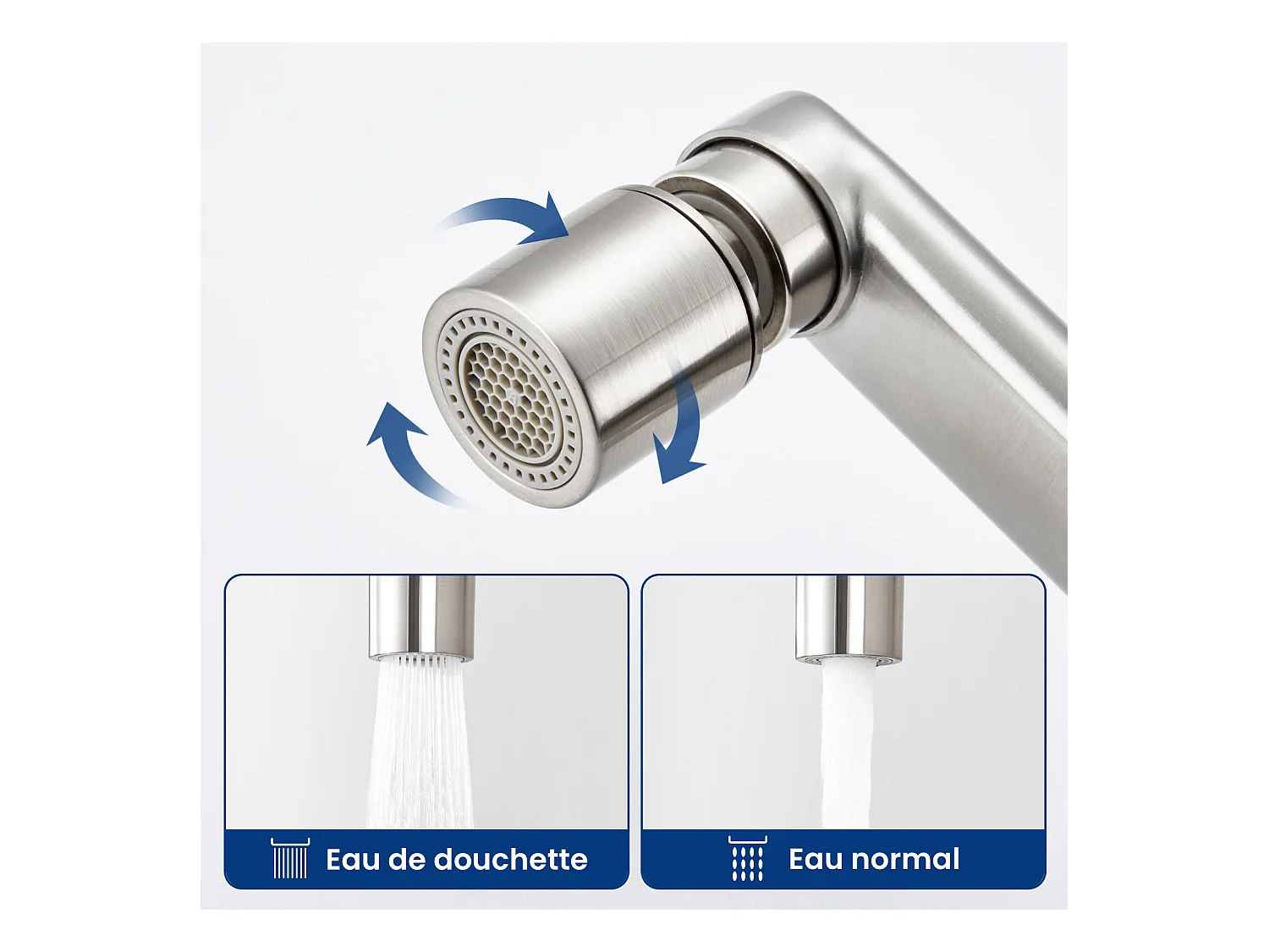 Cecipa MAX keukenspoelbak 1 bak 40 x 45 cm spoelbak van geborsteld roestvrij staal + wandmontage keukenmengkraan met 2 geborstelde jets