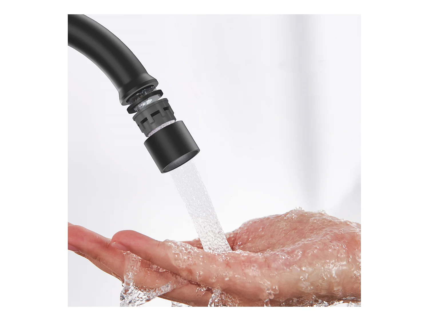 Cecipa MAX Keukenspoelbak 1 Kom 40x44x19 cm Geborsteld RVS Spoelbak + Koudwater Keukenkraan, Zwart